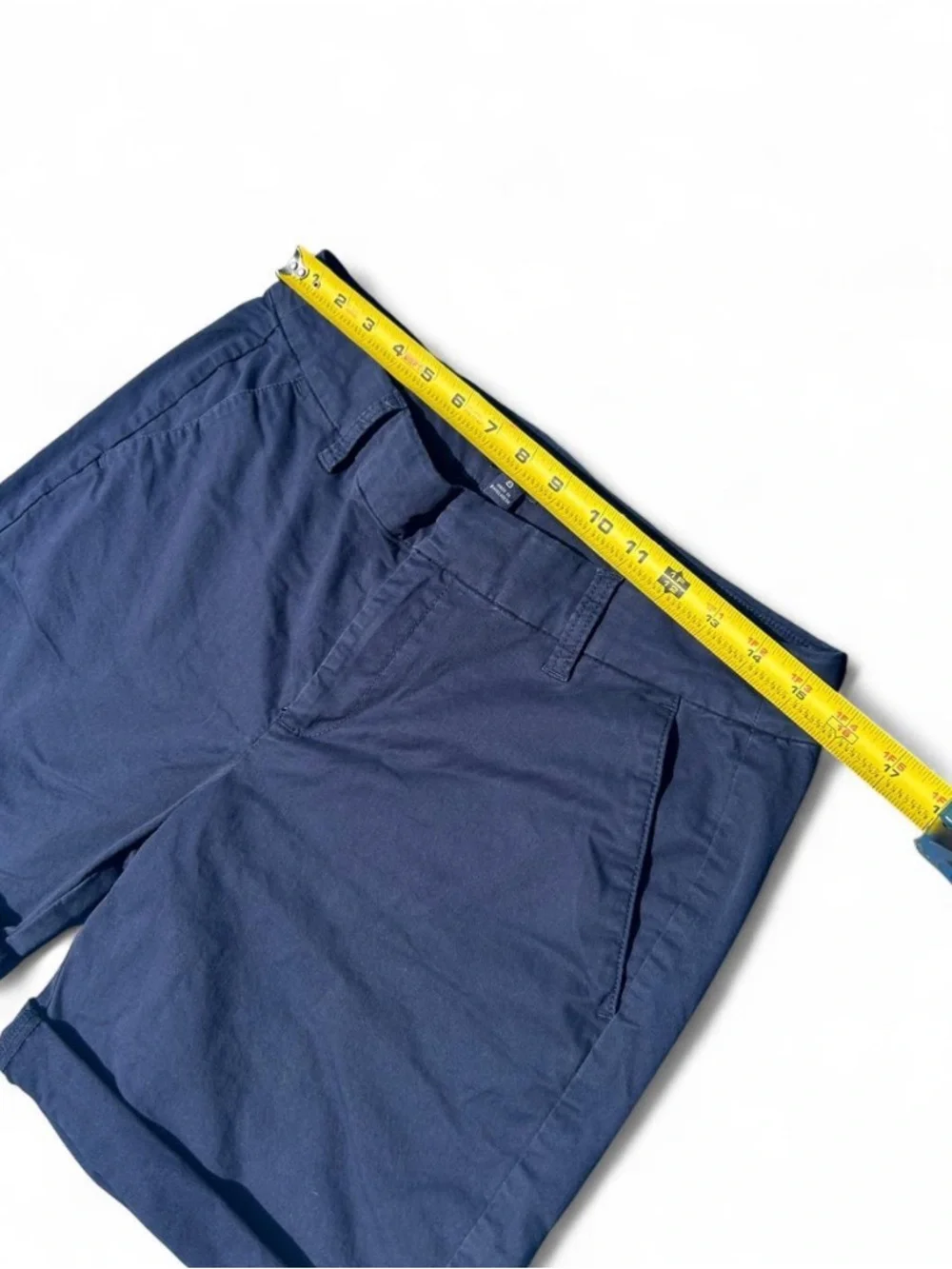 J. Crew Navy Flat-Front Cotton Chino Shorts